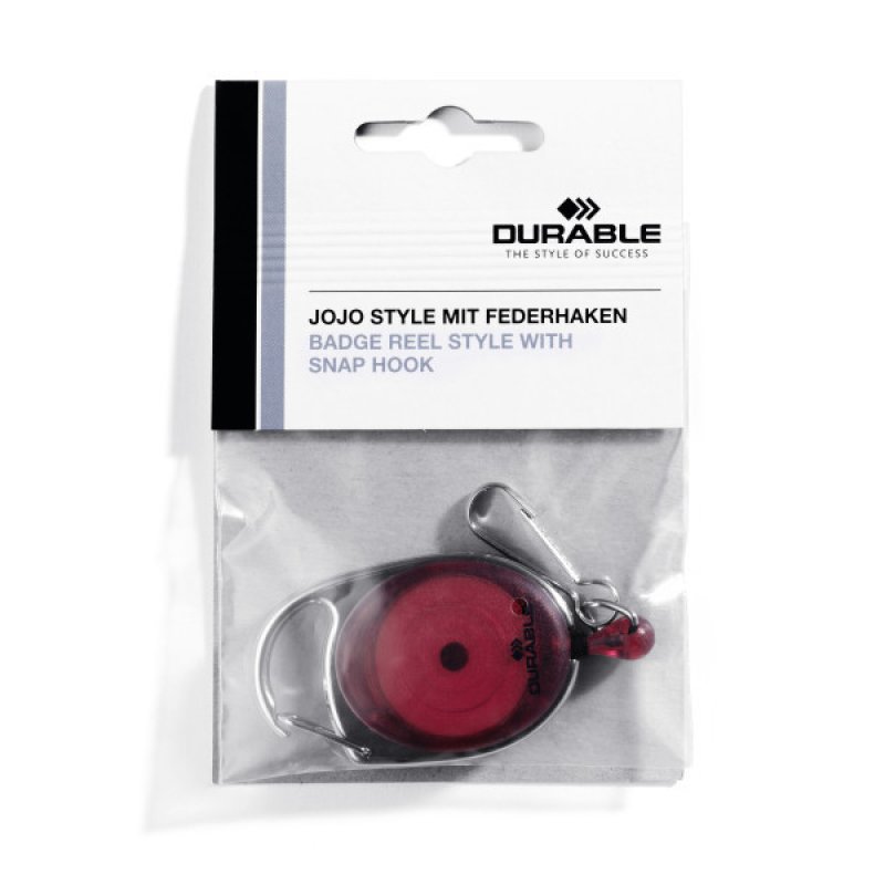 Durable 832703 badge holder accessory Badge reel Red, Silver 1 pc(s)