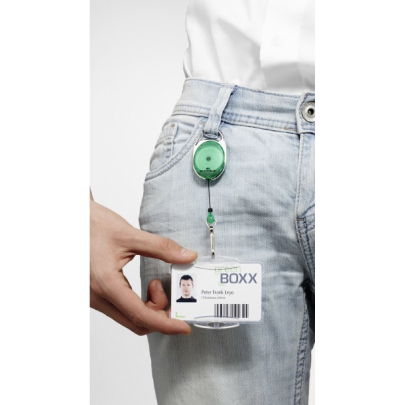 Durable 832703 Accessoire de porte-badge Porte-badge avec enrouleur Rouge, Argent 1 pièce(s)