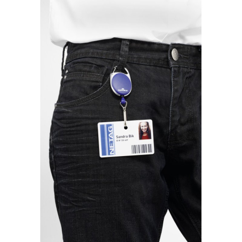 Durable 832703 Accessoire de porte-badge Porte-badge avec enrouleur Rouge, Argent 1 pièce(s)