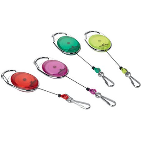 DURABLE Porte-badge avec enrouleur, oval, violet/transparent