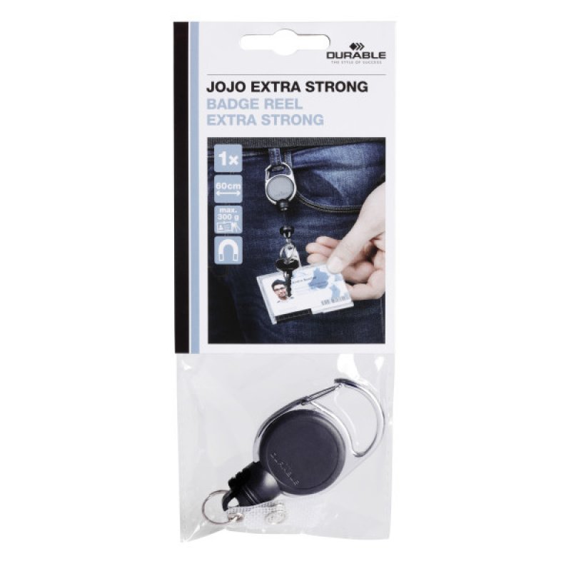 DURABLE Enrouleur "EXTRA STRONG", pour porte-carte, noir