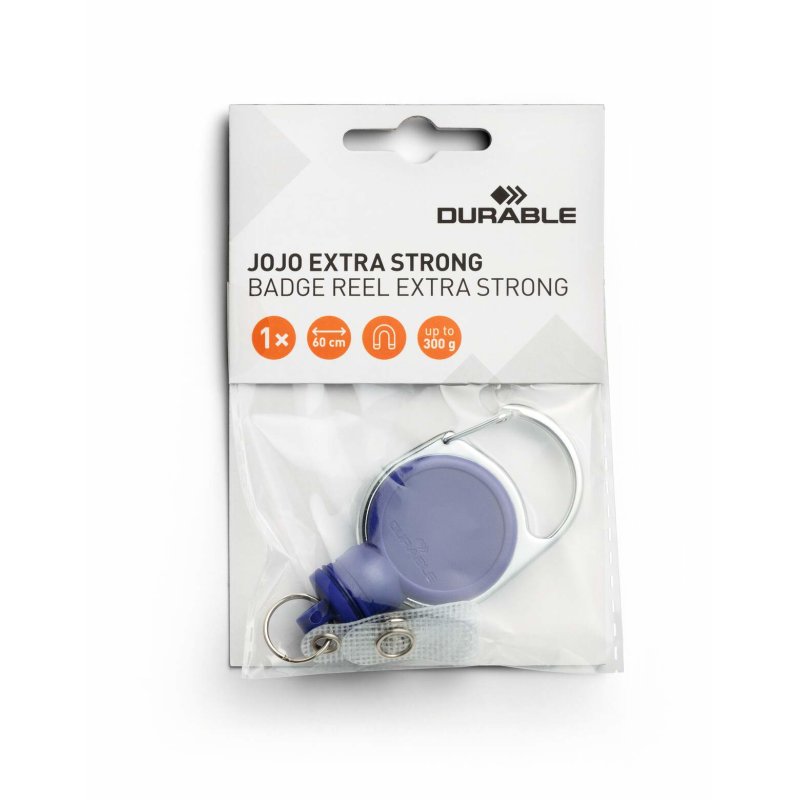 DURABLE Enrouleur "EXTRA STRONG", pour porte-carte, bleu