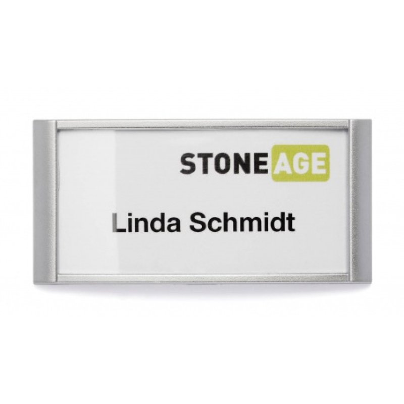 DURABLE Badge CLASSIC, à aimant, 65 x 25 mm, argent