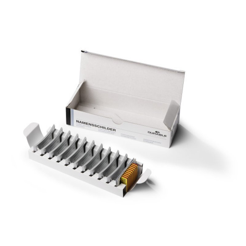 DURABLE Badge CLASSIC, à aimant, 74 x 34 mm, argent