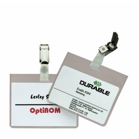 DURABLE Badge nominatif, fermé en haut, 90 x 60 mm