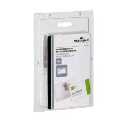 DURABLE Porte-badge avec clip & épingle, 90 x 54 mm