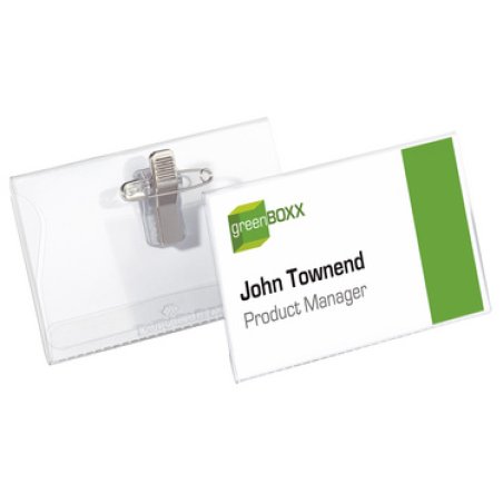 DURABLE Porte-badge avec clip & épingle, 40 x 75 mm