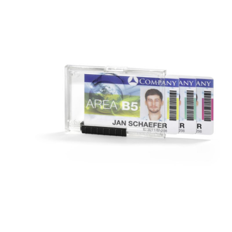 DURABLE Porte-badge PUSHBOX TRIO, transparent