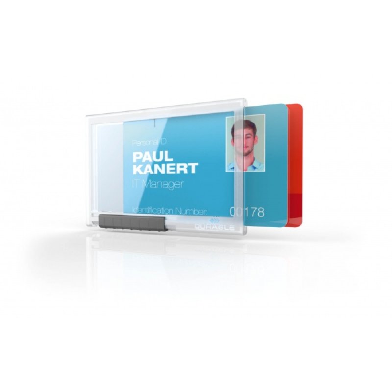 DURABLE Porte-badge PUSHBOX TRIO, transparent