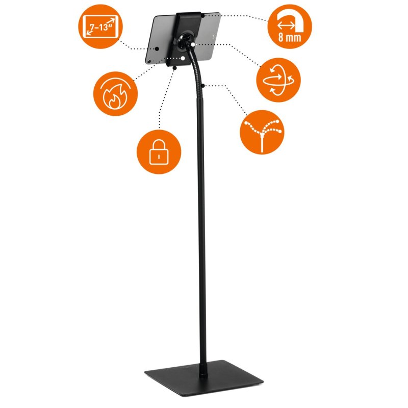 Durable Tought Floor Support pour tablette Noir