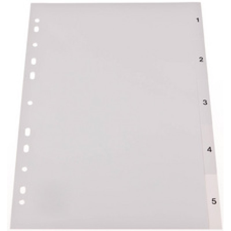 proOFFICE Intercalaires en plastique, numériques, A4