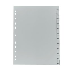 herlitz Kunststoff-Register, Monate, A4, 12-teilig
