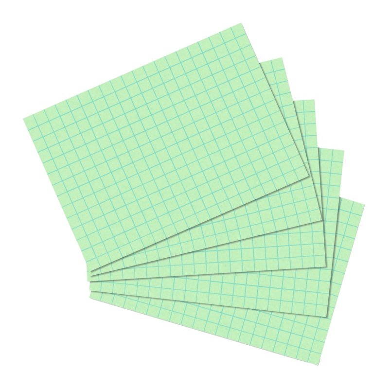 herlitz Fiches bristol, A6, quadrillé, vert