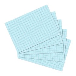 herlitz Fiches bristol, A6, quadrillé, bleu