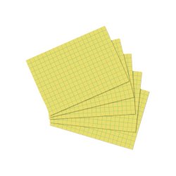 herlitz Fiches bristol, A7, quadrillé, jaune