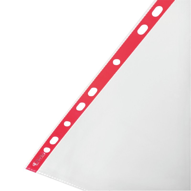 herlitz Pochette perforée, A4, transparent, bord coloré