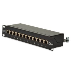DIGITUS CAT.5e 10" panneau brassage, 12 x RJ45, blindé, 1U