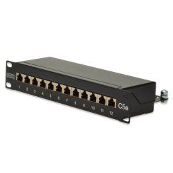 Digitus CAT 5e, Class D Patch Panel, shielded, black