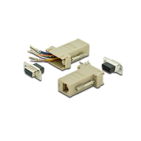 DIGITUS Adaptateur RS 232, femelle DB9 - femelle RJ45, beige