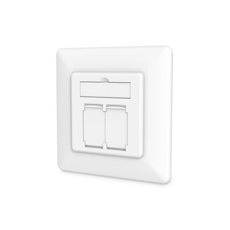 DIGITUS Unterputzdose Kat. 6A, Klasse EA, 2x RJ45, reinweiß