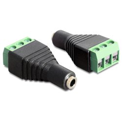 DeLOCK 65455 cable gender changer 3.5 mm 3 pin terminal block Black, Green