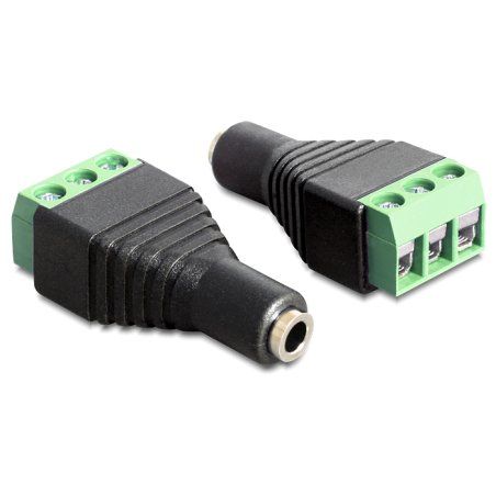 DeLOCK 65455 cable gender changer 3.5 mm 3 pin terminal block Black, Green