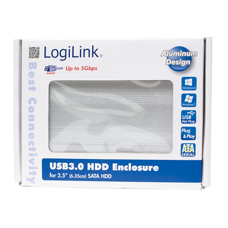 LogiLink UA0106A Boîtier de disques de stockage Argent 2.5" Alimenté par port USB