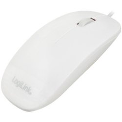 LogiLink Souris optique, plat, avec fil, blanc