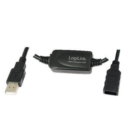 LogiLink 25M USB 2.0 - USB 2.0 M/F câble USB USB A Noir