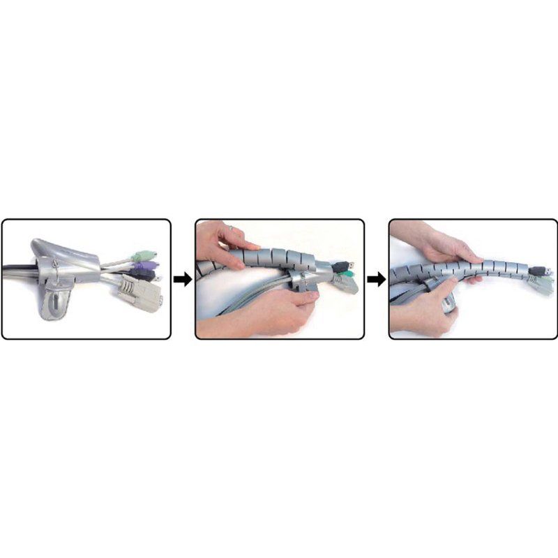 LogiLink Attache-câbles, 1,5 m, diamètre: 25 mm, gris