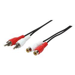 LogiLink Câble audio, 2x RCA mâle - 2x RCA femelle, 5 m