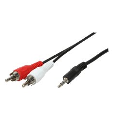 LogiLink Câble audio, 2x RCA mâle - jack mâle 3,5 mm