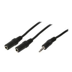 LogiLink 1x3.5mm - 2x3.5mm, 0.2m câble audio 0,2 m 3,5mm Noir