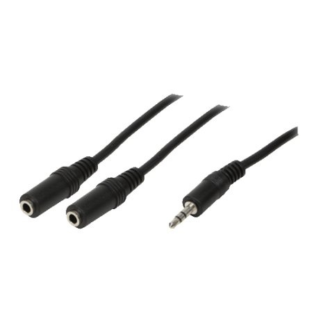 LogiLink 1x3.5mm - 2x3.5mm, 0.2m câble audio 0,2 m 3,5mm Noir