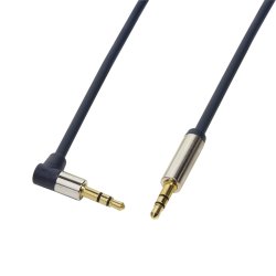 LogiLink Câble audio, 2 x jack mâle 3,5 mm, 1,5 m, coudé