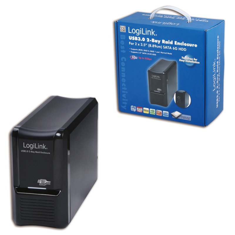 LogiLink Boîtier externe RAID, pour 2 disques durs 3,5" SATA