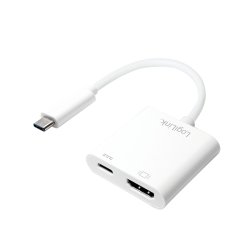 LogiLink Adaptateur de charge USB-C - HDMI, blanc