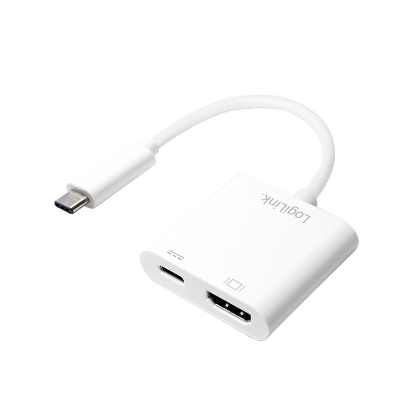 LogiLink Adaptateur de charge USB-C - HDMI, blanc