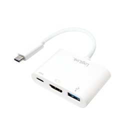 LogiLink Adaptateur multiport, USB-C - HDMI, blanc