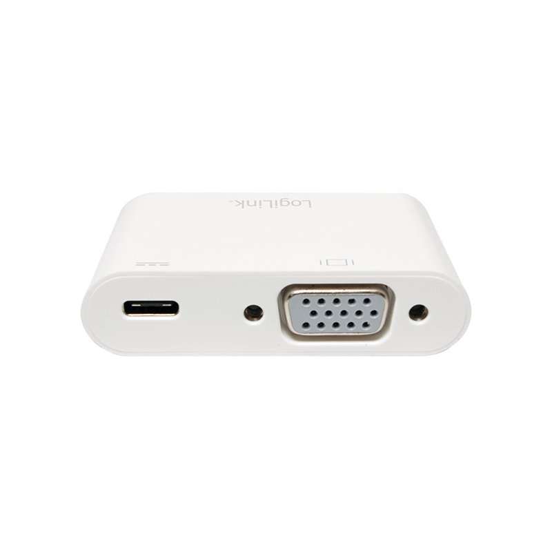 LogiLink Adaptateur de charge USB-C - VGA, blanc