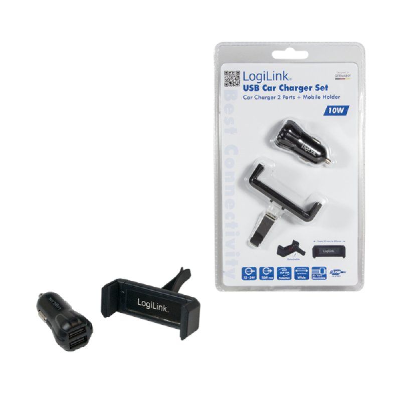 LogiLink Chargeur USB allume-cigare support de smartphones