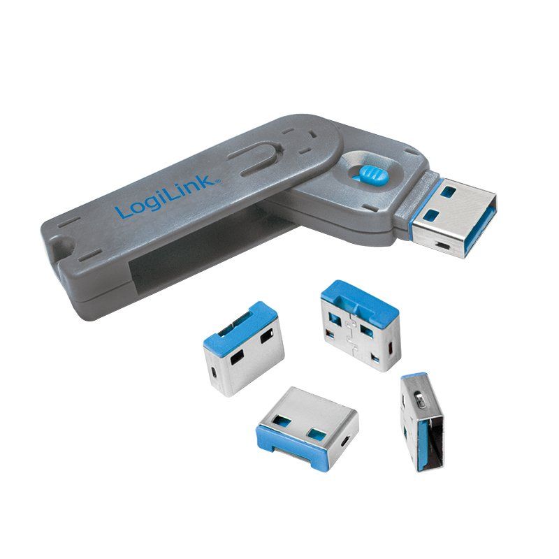 LogiLink Verrou de sécurité USB, 1 clé / 4 verrous