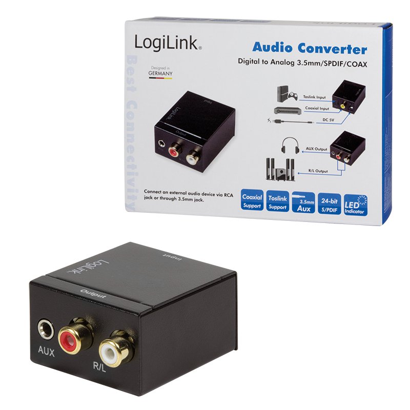 LogiLink Convertisseur audio, numérique vers analogique,