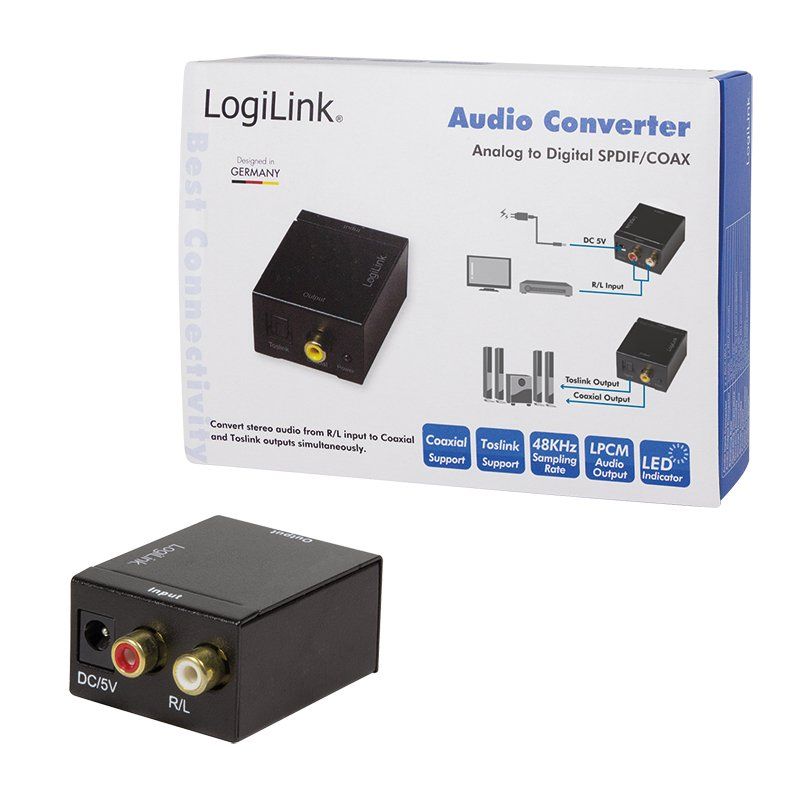 LogiLink Convertisseur audio, analogique vers numérique,