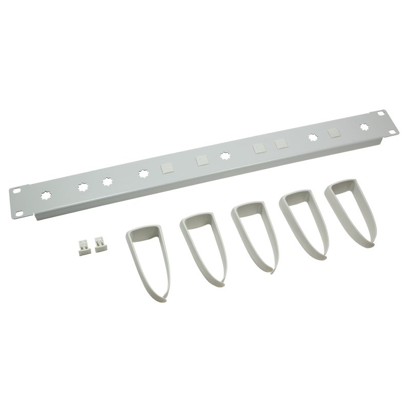 LogiLink Passe-câbles 19", 1 U, avec 5 crochets flexibles,