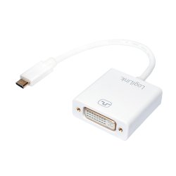 LogiLink Câble adaptateur USB-C - DVI, blanc