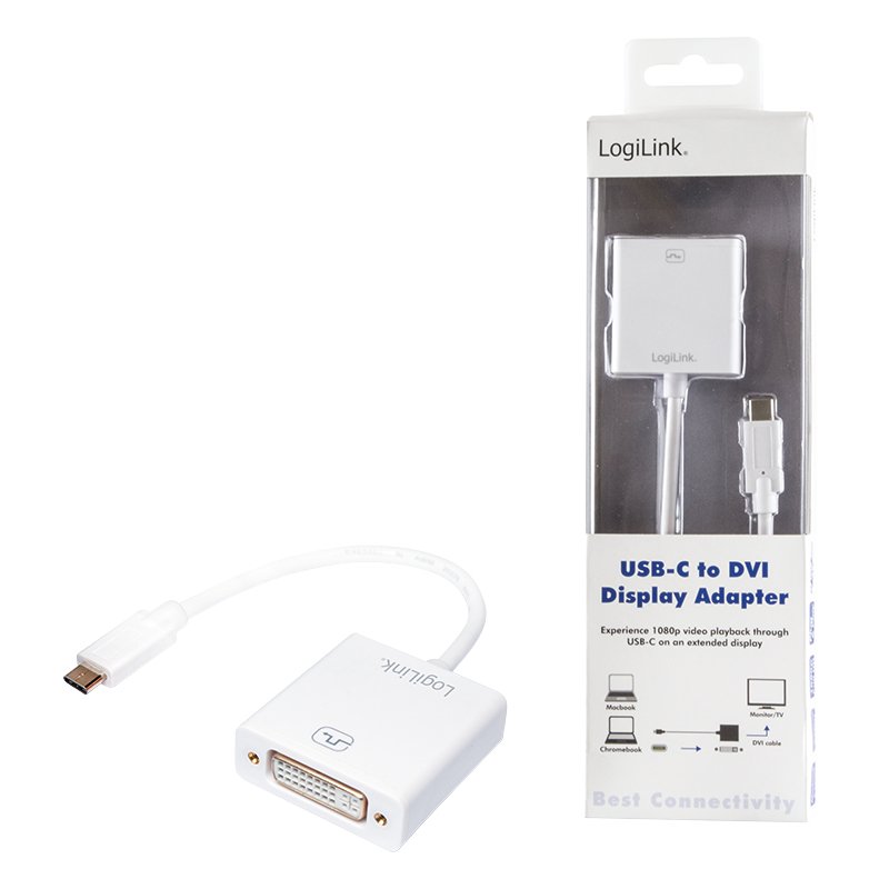 LogiLink Câble adaptateur USB-C - DVI, blanc