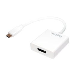 LogiLink 0.14m, USB-C 3.1/DisplayPort adaptateur graphique USB Blanc