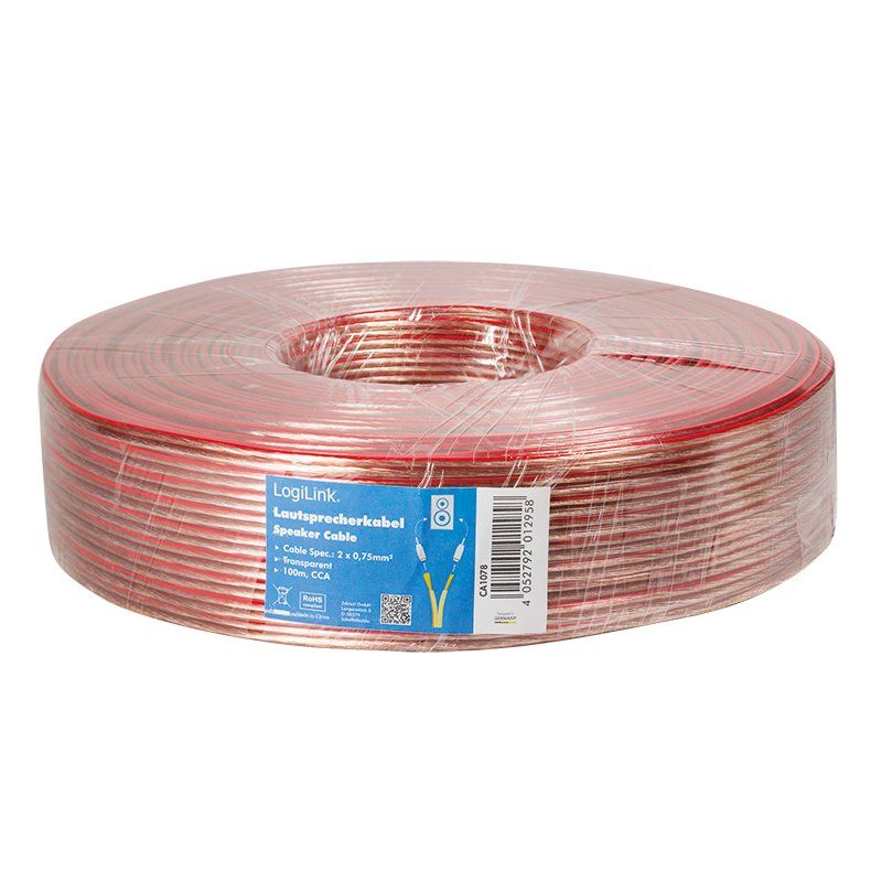 LogiLink CA1078 câble audio 100 m Transparent