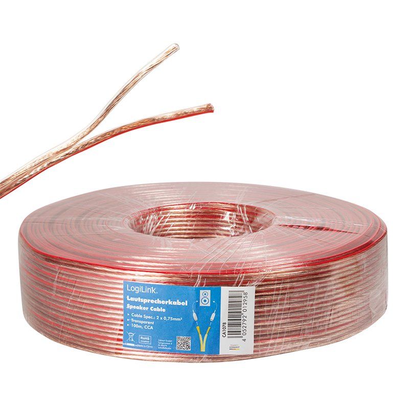 LogiLink CA1078 câble audio 100 m Transparent